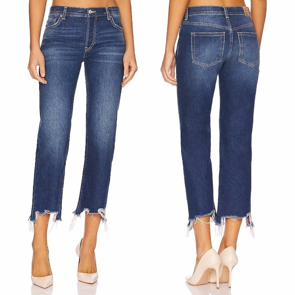 NWT New Free People Maggie Mid Rise Straight Jeans Size 24
